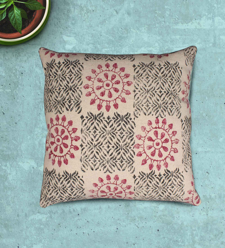 Chakra Set of 3 Block print Hand-made Cotton Printed Cushion Covers