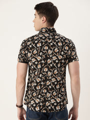 Black Cotton Printed Shirt