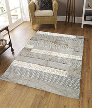 Hand-weaved 100% Cotton Grey Rug with set of 2 cushion covers