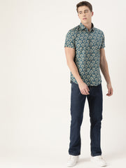 Pale Blue Cotton Printed Shirt