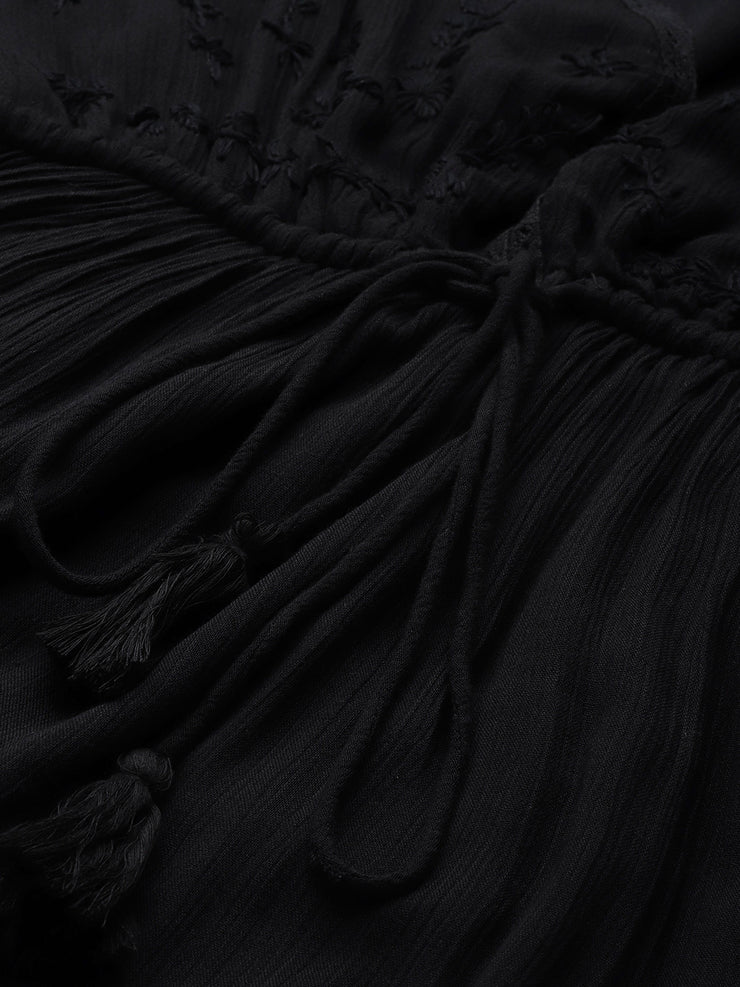 Black Fit & Flare Maxi Dress