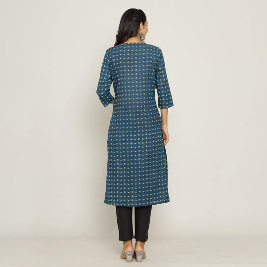 Rang Deep Women Blue Cotton Kurti