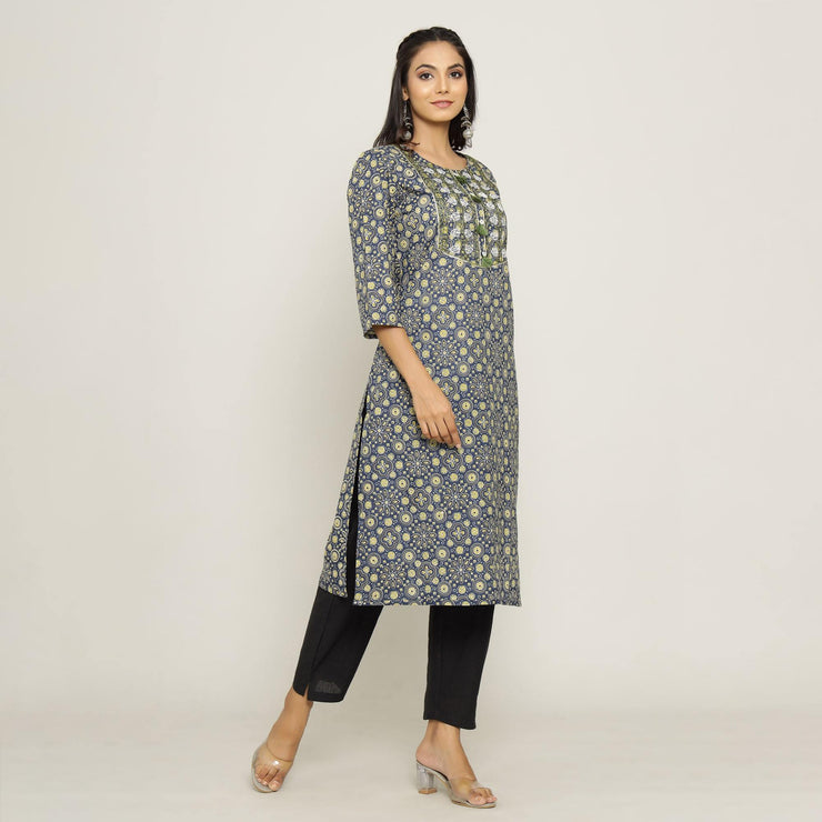 Rang Deep Women Blue Cotton Kurti