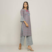 Rang Deep Women Set of SkyBlue Cotton Kurti With Palazzo