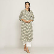 Rangdeep Grey printed Calf length Cotton Kurti