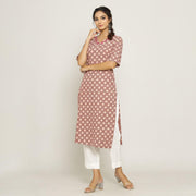 Rangdeep Brown printed Calf length Cotton Kurti