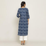 Rangdeep Blue printed Calf length Cotton Kurti