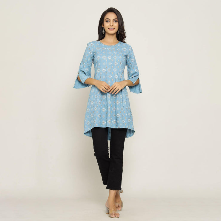 Rang Deep Women Light Blue Cotton top