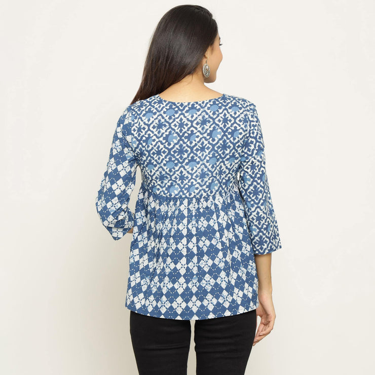 Rang Deep Women Blue Cotton top