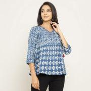 Rang Deep Women Blue Cotton top