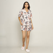 Baby Pink Cotton Printed Night Suit Set