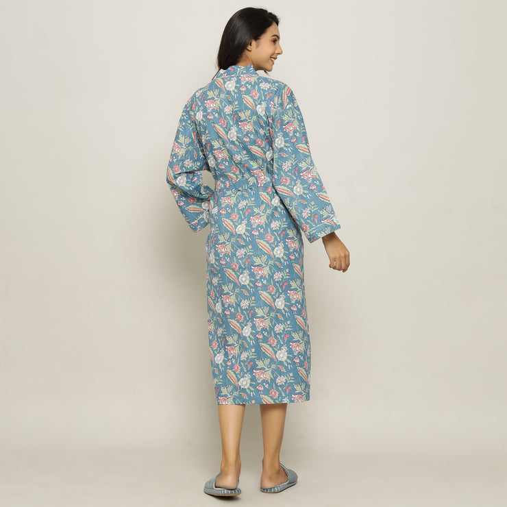 Malibu Floral Cotton printed Couple kimono robe