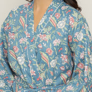 MALIBU FLORAL Cotton printed kimono robe