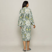 Green Cotton Hand printed Couple kimono robe
