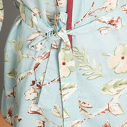 Men's Sky Blue Cotton Hand printed kimono robe