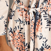 Men's Baby Pink Cotton Hand printed kimono robe