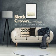 Black Crown Set of 2 Cushion Covers