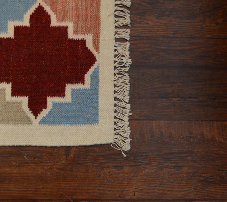 Hand-weaved wool Jute Multi-color Rug