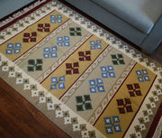 Hand-weaved wool Jute Multi-color Rug