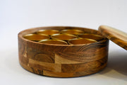 SPICE BOX WITH BRASS COMPARTMENTS