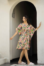 Pink Jungle Printed Kaftan Loungewear