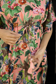 Pink Jungle Printed Kaftan Loungewear