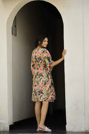 Pink Jungle Printed Kaftan Loungewear