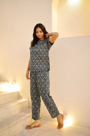 Spruce Printed Pure Cotton Night suit