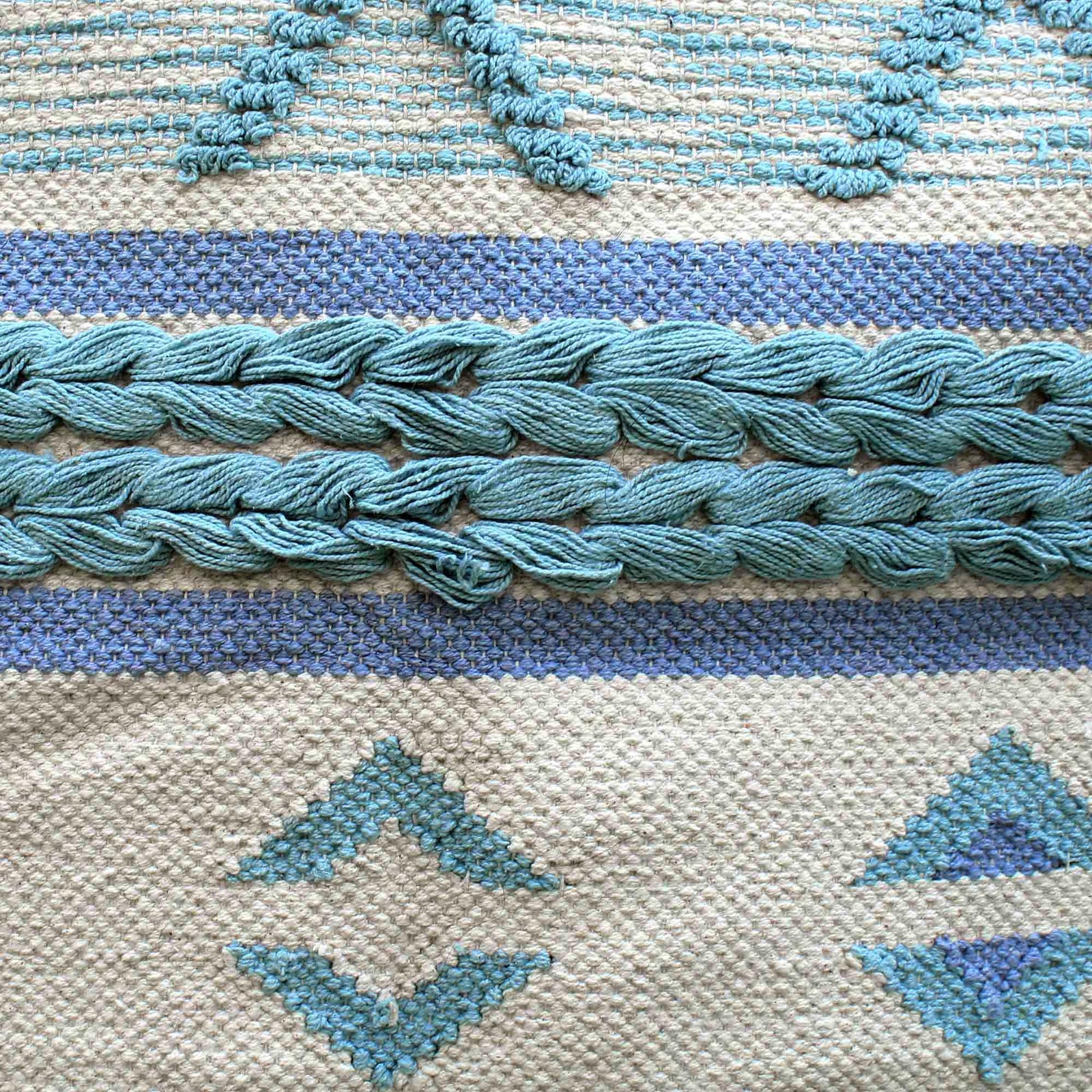 Hand-weaved 100% Cotton Multi-color Rug