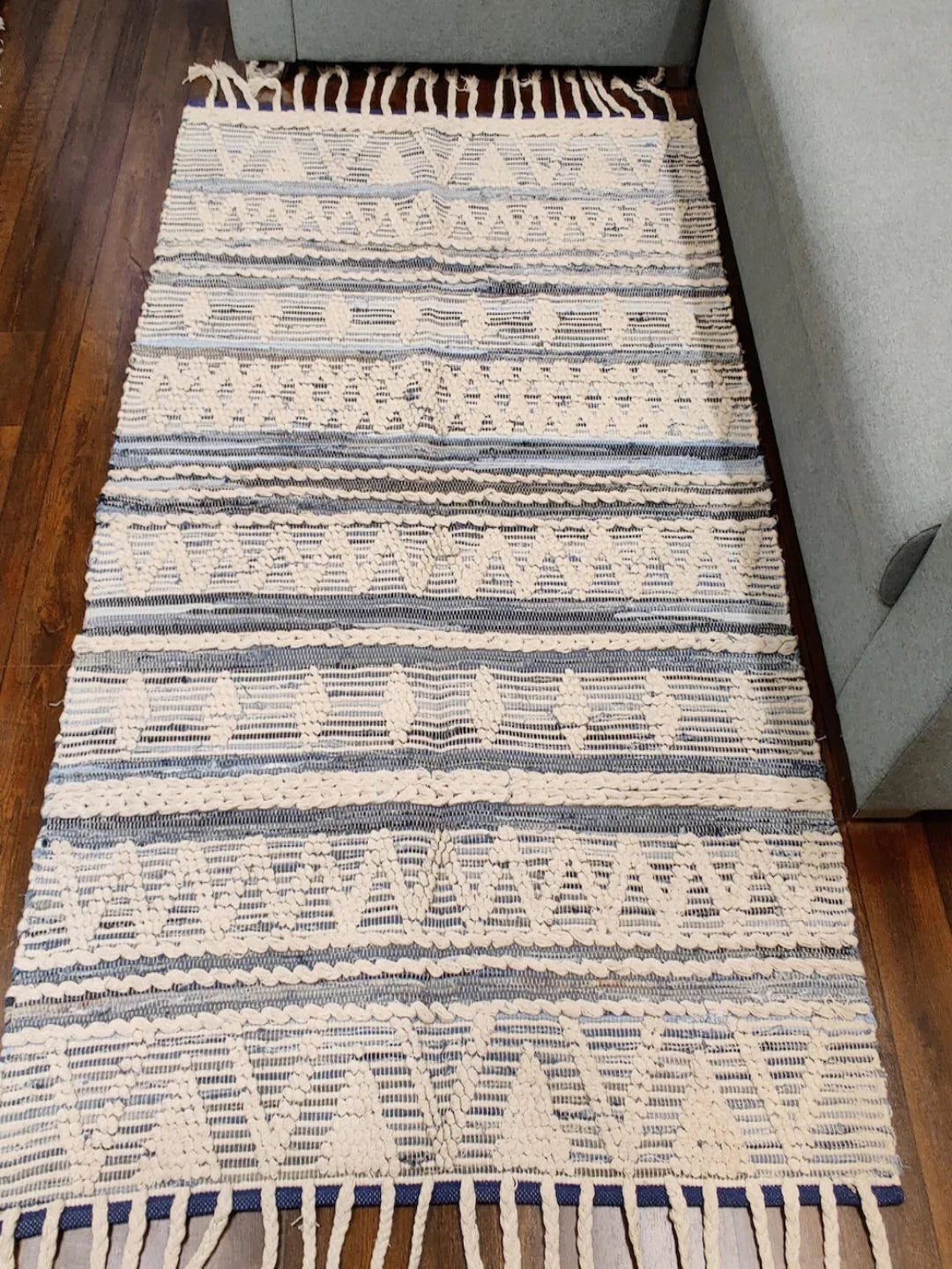 Hand-weaved 100% Cotton Rug - SanskrutiHomes 