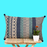 Hand-made Cotton Blue Pillow Cover