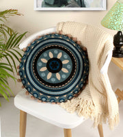 Cosmos Embroidery Round Cotton Cushion