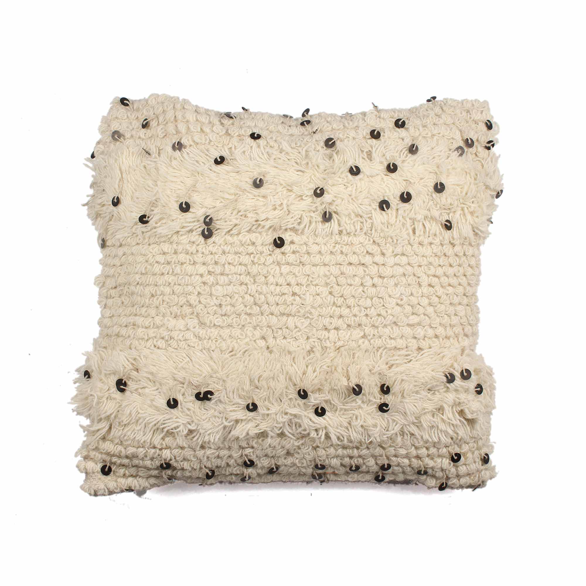 Off White Hand-made Cotton Cushion Cover