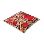 Red Embroidered Cotton Cushion Cover