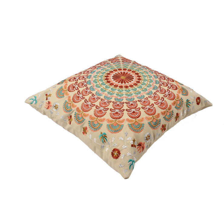 Embroidered Cotton Multicolor Cushion Cover