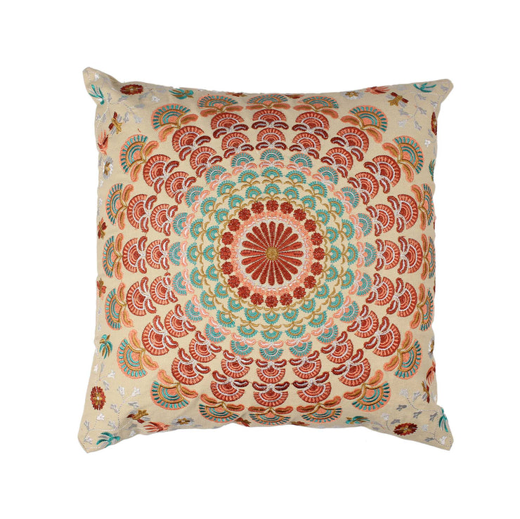 Embroidered Cotton Multicolor Cushion Cover