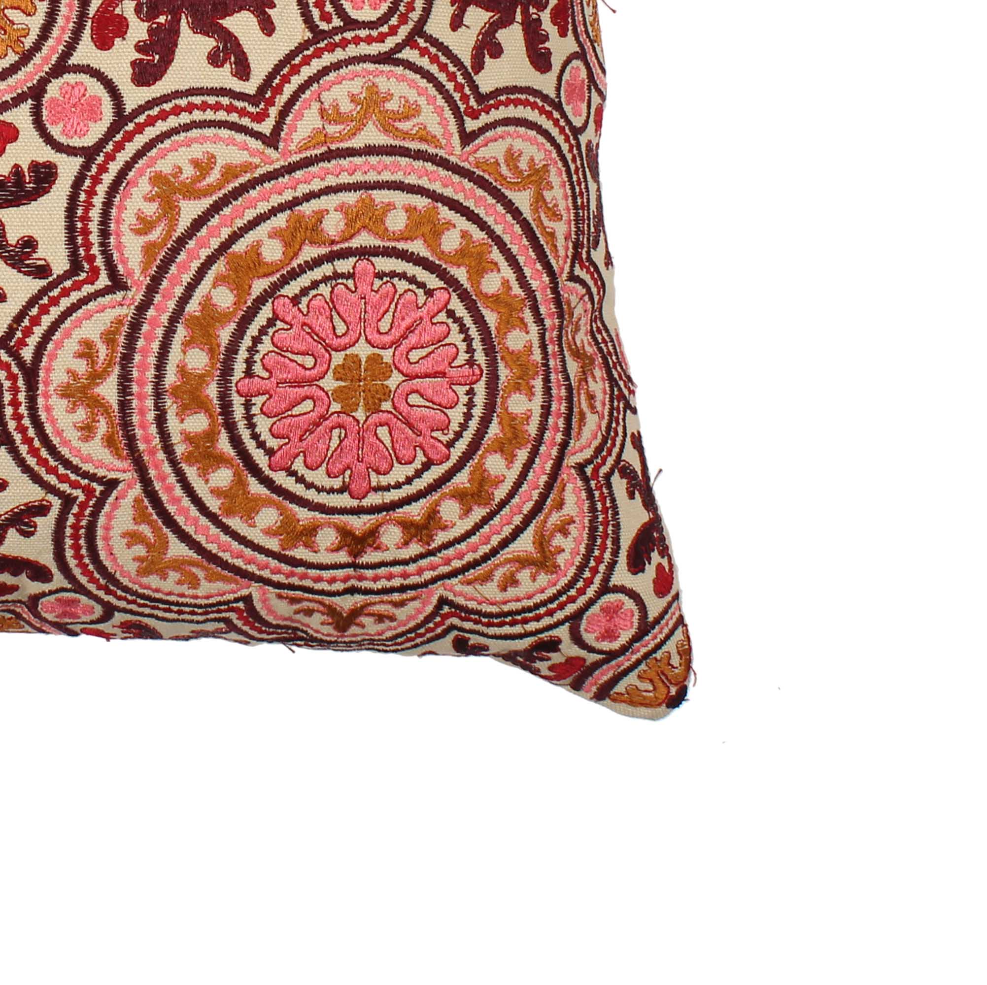 Embroidered Cotton Multicolor Cushion Cover