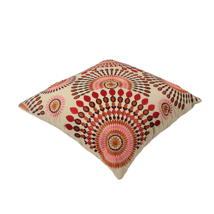 Embroidered Cotton Multicolor Cushion Cover