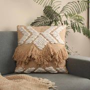 Hand-made Cotton Beige Cushion Cover