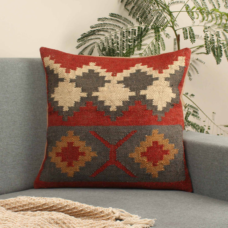 Ikhats Set of 3 Jute Multicolor Cushion Cover