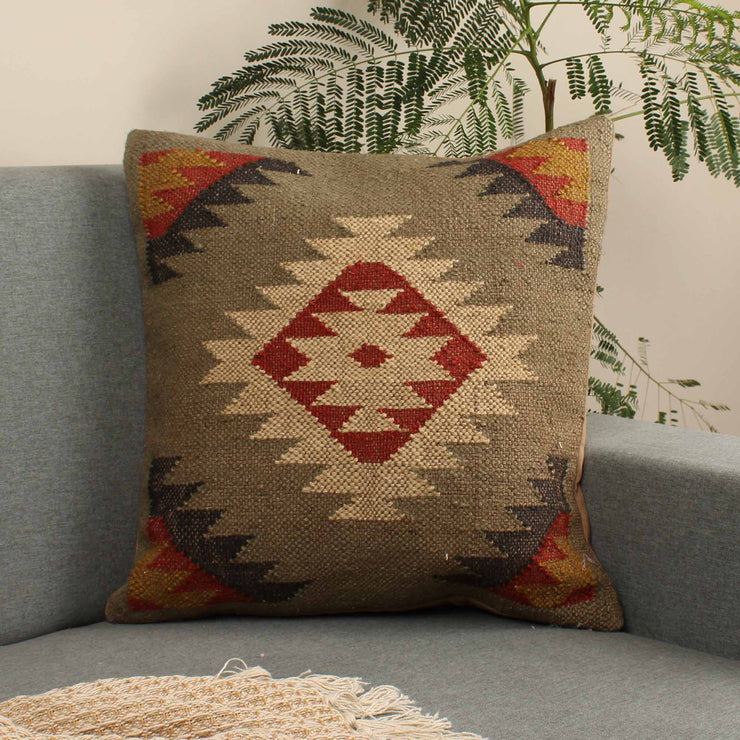 Multi-color Hand-made jute Cushion Cover