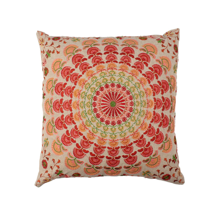 Hand Embroidered Cotton Multicolor Cushion Cover