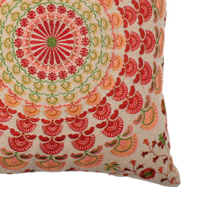 Hand Embroidered Cotton Multicolor Cushion Cover