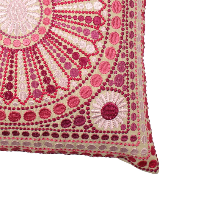 Hand Embroidered Cotton Multicolor Cushion Cover