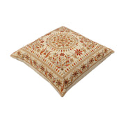 Set of 2 of Hand Embroidered Cotton Multicolor Cushion Cover