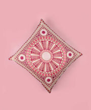 Hand Embroidered Cotton Multicolor Cushion Cover