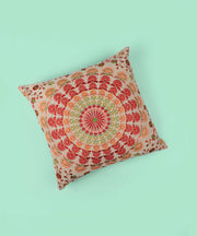 Set of 2 Hand Embroidered Cotton Multicolor Cushion Cover