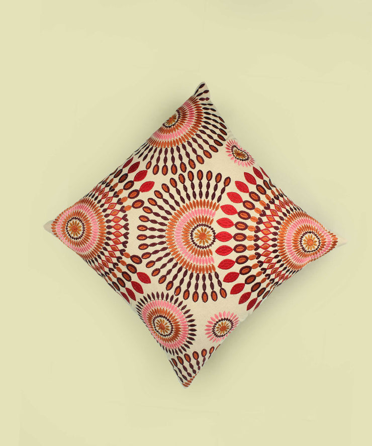 Embroidered Cotton Multicolor Cushion Cover