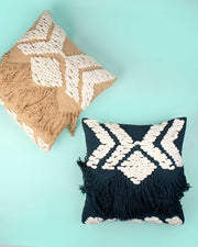 Bohemian hand-made Cotton woven Cushion Covers (Set of 2 )