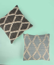 Boho hand-made Cotton woven Cushion Covers (set of 2 )